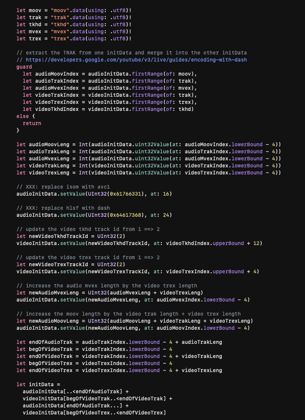 YouTube MPEG-DASH Initialization Data