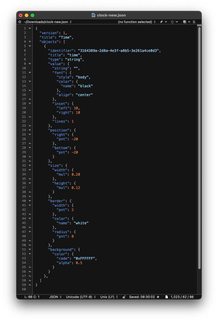 Updated JSON